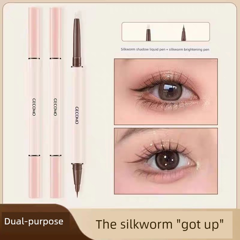 bút chì kẻ mắt chì kẻ mắt GECOMO / GECOMO Ba Chiều Mắt Ngôi Sao Hai Đầu Nằm Silkworm Bút Làm Sáng Bó