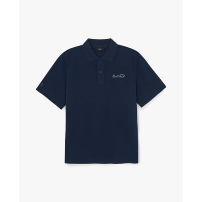MLB - Áo polo unisex cổ bẻ tay ngắn Varsity Small Cursive_3APQV0163-43NYS