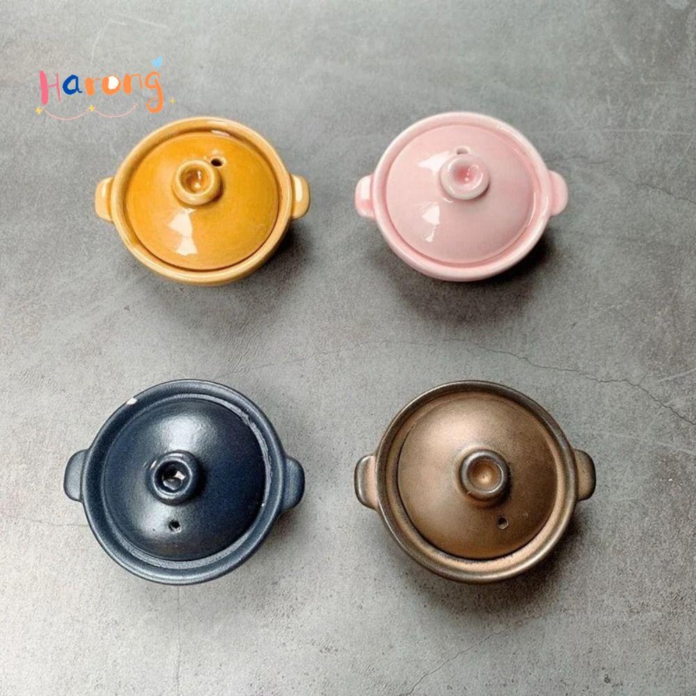 Nội thất nhà bếp nhà búp bê HARONG, Đồ dùng nhà bếp bằng gốm sứ đa năng, Nồi gốm Mini Mini Mini đa c