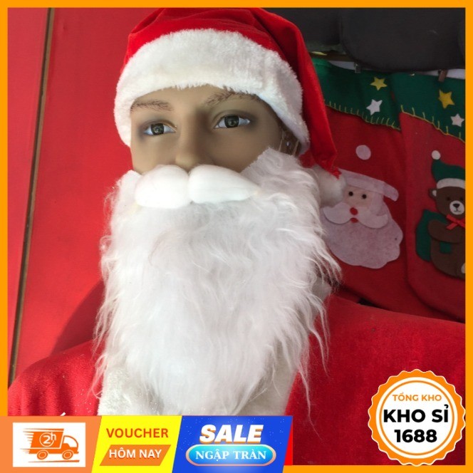 Râu giả hóa trang ông già Noel dễ thương, râu trăng hóa trang, đồ hóa trang E2333