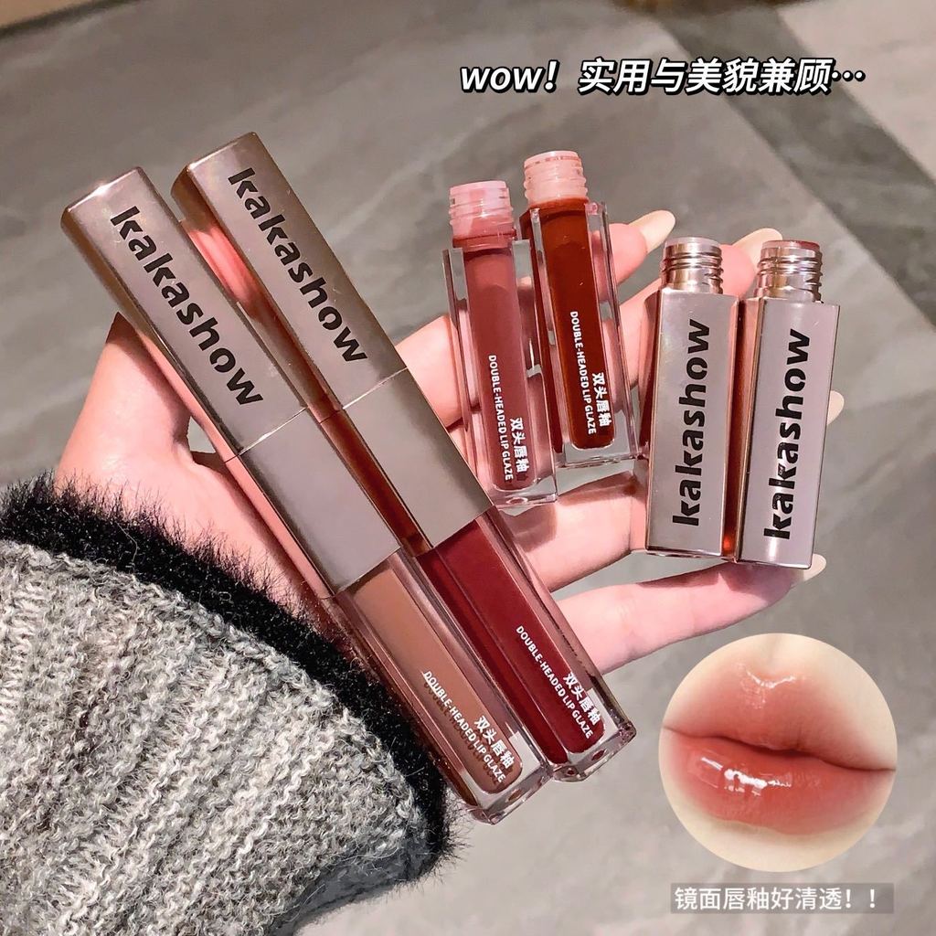 Kakashow Branch.Double Lip Men Gương Nữ Nước Bóng Chống Dính Cốc Làm Trắng Da Matte Lipstick Kakasho