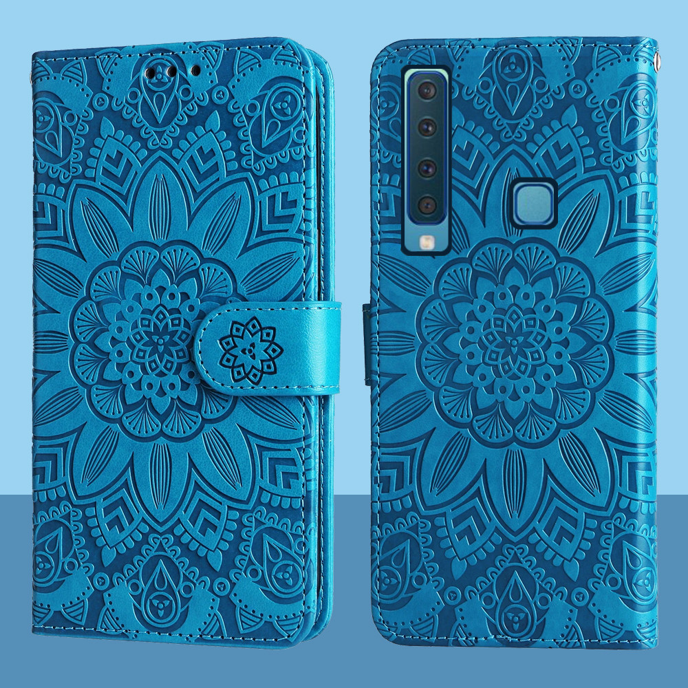 Ốp Lật Ví Da Từ Tính Cho Samsung Galaxy A9 2018 A920F A920 SM-A920F A 9 A92018 Vỏ Điện Thoại Hoa Hướ