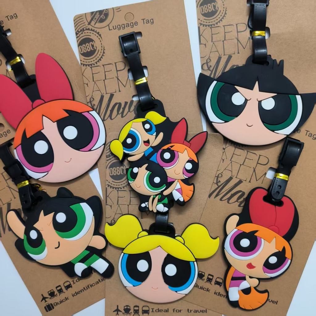LAOJ Travel Essential Boarding Pass Powerpuff Girls Flower Fluffy Bubble Thẻ hành lý