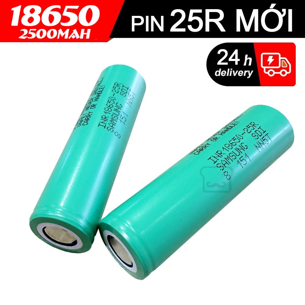 【Chính Hãng Hàn Quốc】Pin Samsung 25R 18650 - Dòng 20A, Dung lượng 2500mAh, Điện áp 3.7V