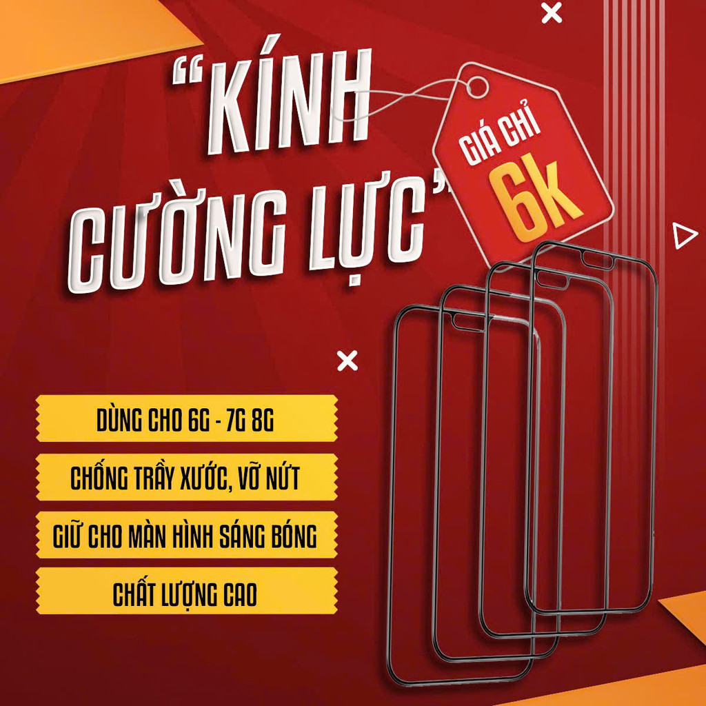 Miếng Dán Cường Lực Màn Hình 6G / 6S / 6 Plus / 6S Plus / 7 / 7 Plus / 8 / 8 Plus