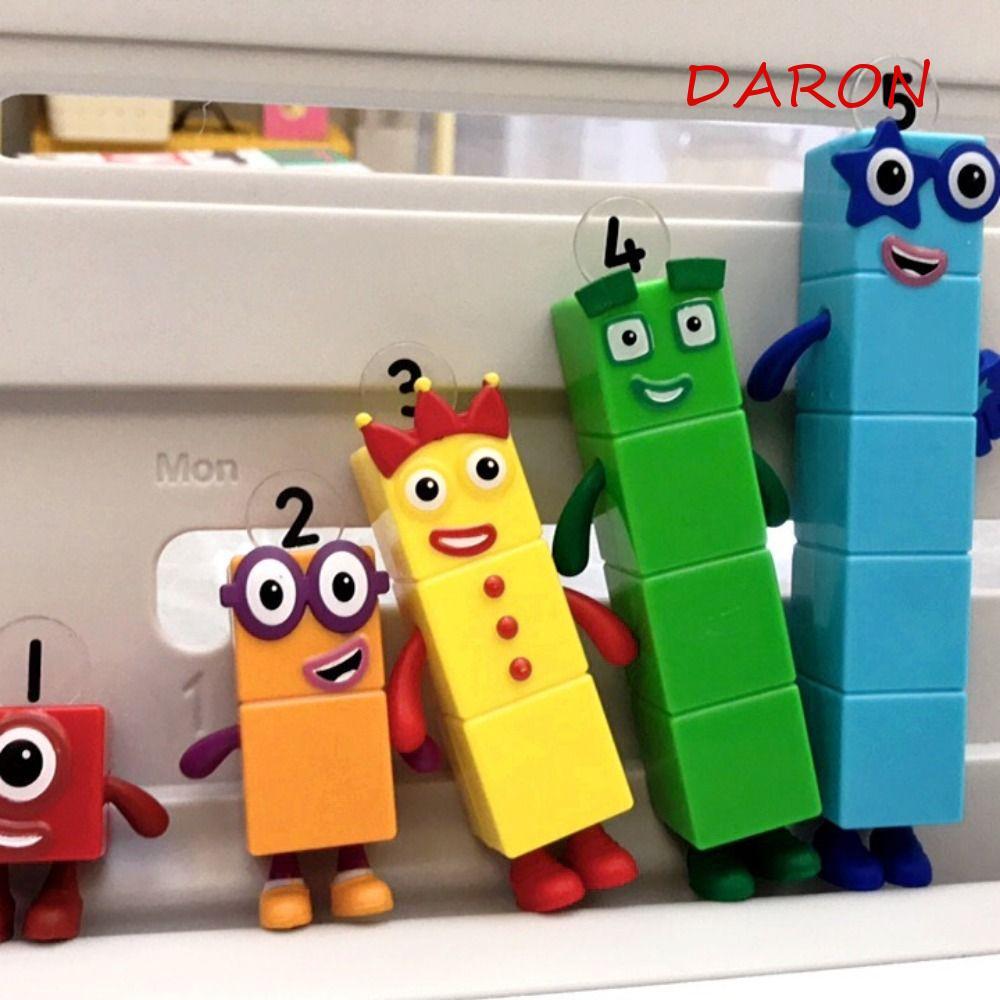 DARON 5 Cái / bộ Numberblocks Nhân Vật Hành Động, Gạch Đồ Chơi Số 1-5 PVC, Bộ Sưu Tập Người Vuông Nh