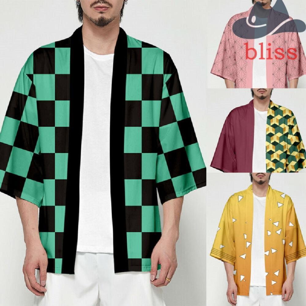Áo Khoác Kimono Cosplay Demon Slayer Tomioka Giyu & Kamado Tanjiro - Phù Hợp Plus Size