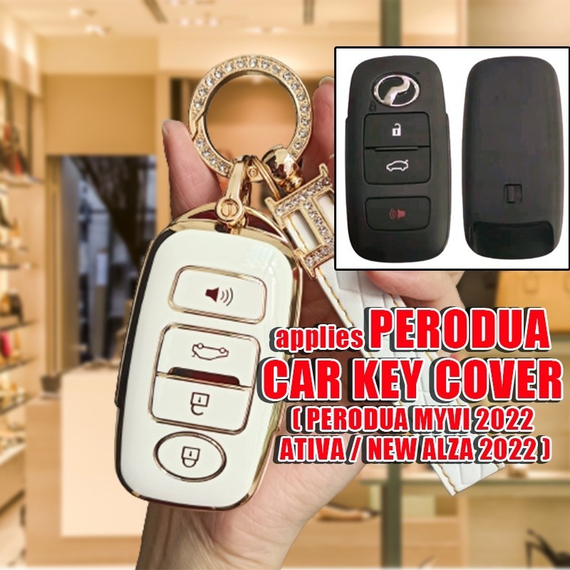 TPU Chìa Khóa Xe Ô Tô Dành Cho 4 Nút Perodua Axia Ativa Myvi Alza Veloz 2022 2023 2024 Chìa Khóa Chì