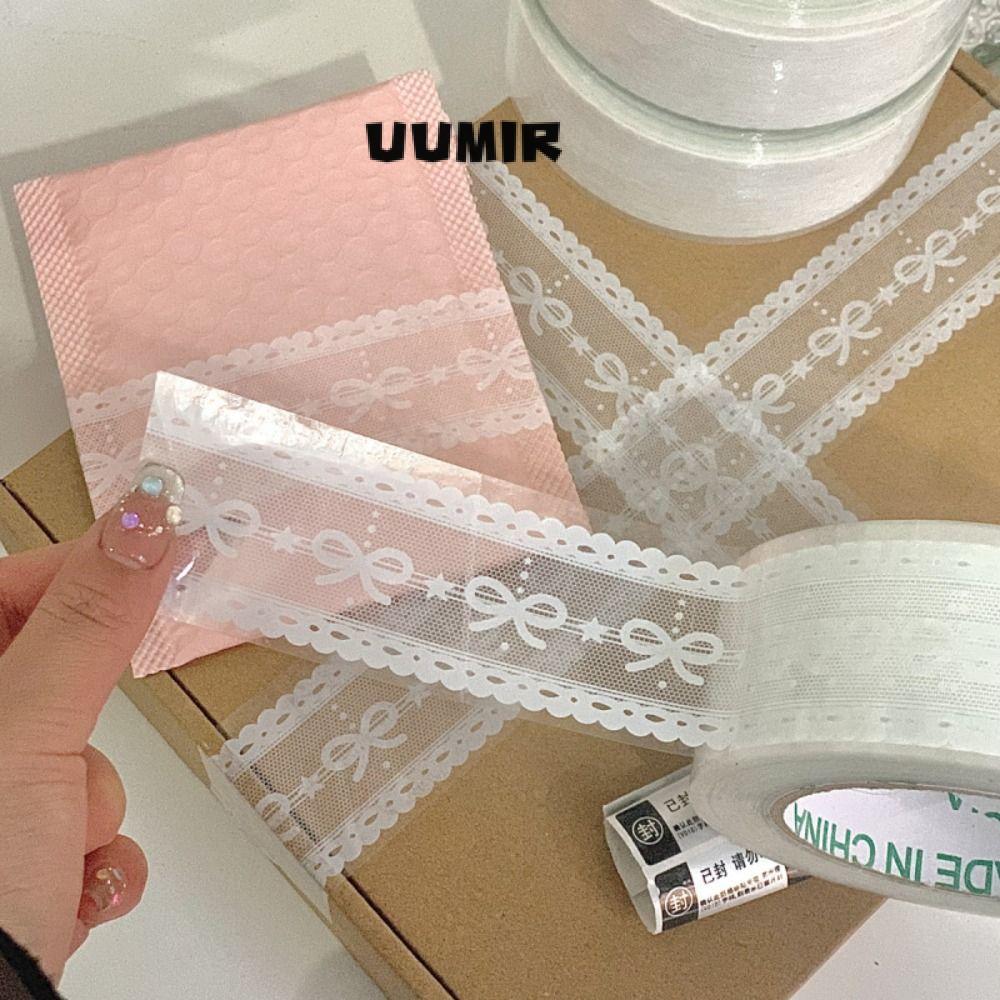 UUMIR Hộp Quà Tặng Bao Bì Băng, 100M / Cuộn Nơ Mặt nạ, Ren Thanh Lịch DIY Băng Cho Túi Cói
