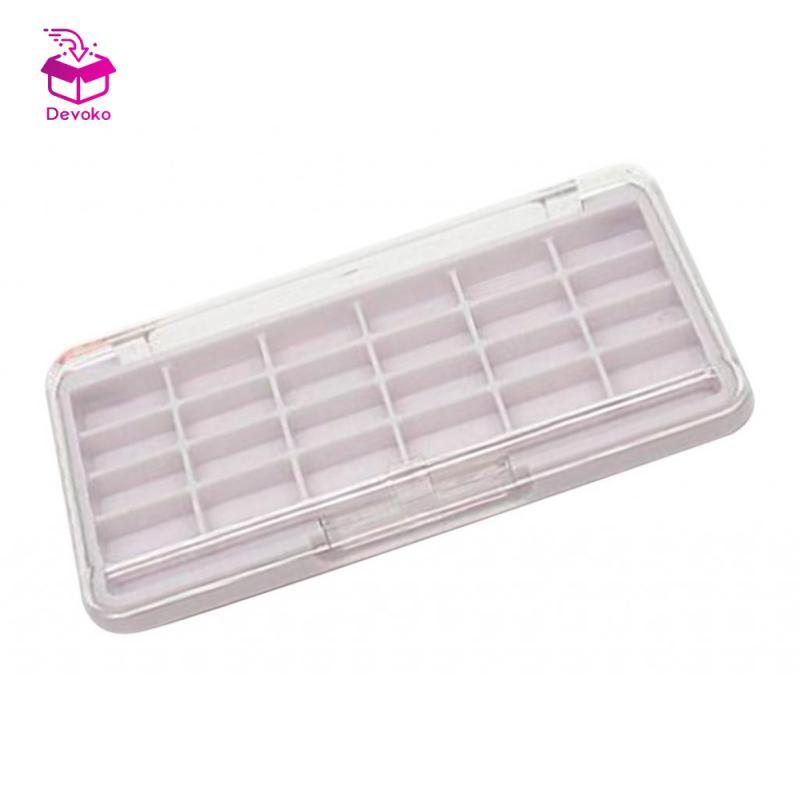24 khe DIY Eyeshadow Palette Lipstick Pressed Powder Case w / Brush Slot