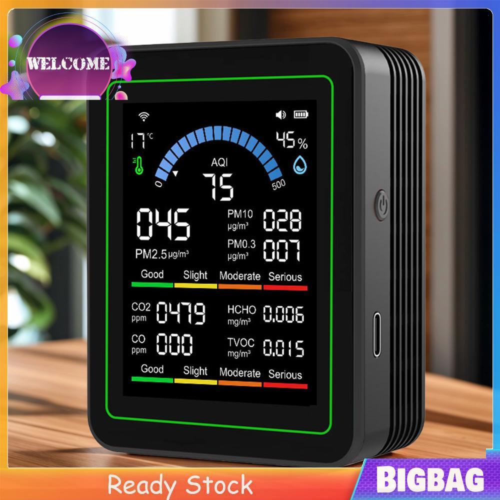 Màn hình chất lượng không khí trong nhà 10 trong 1 cho PM2.5 PM10 CO AQI CO2 TVOC HCHO Temp với cảnh