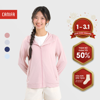  Áo chống nắng nữ 2025 CANIFA dài tay có mũ dáng vừa vải mát lạnh 6OT25S003 