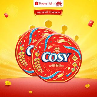   VC 15%  Combo 2 Hộp Thiếc Bánh Quy Cosy Tết 2026 Thập Cẩm Sôcôla 135g 