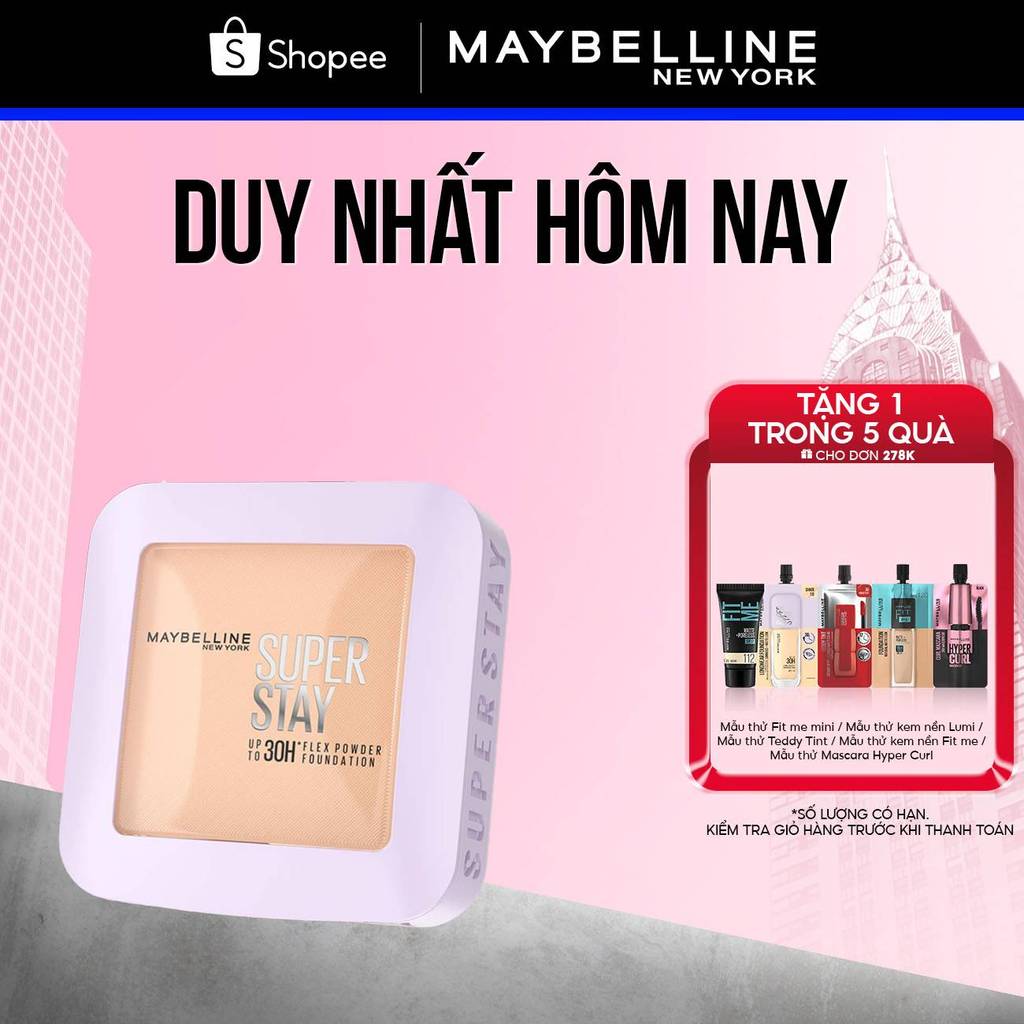  Phấn Phủ Nền Linh Hoạt SuperStay 30H Flex Powder Che Phủ Mịn Lâu Trôi Kiềm Dầu Maybelline New York 9G 