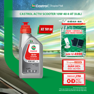  Dầu nhớt xe tay ga Castrol ACTIV SCOOTER 10W-40 4-AT  0.8L  