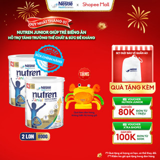   Tặng Quà  Bộ 2 Sữa Bột NESTLÉ NUTREN JUNIOR Thụy Sĩ Với Công Thức BIG Hỗ Trợ Tăng Trưởng Cho Bé 800G 