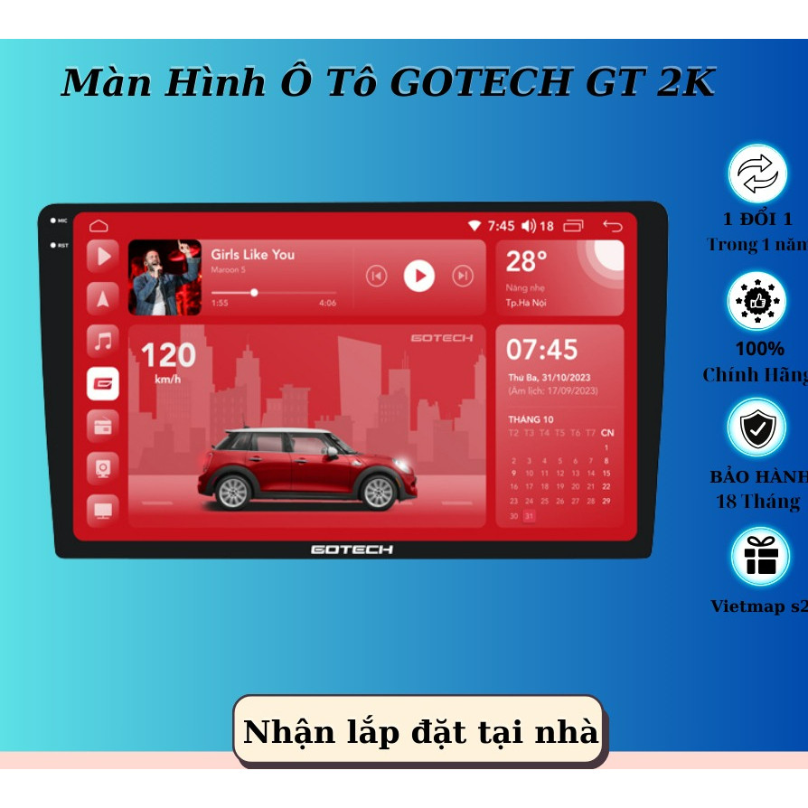 Màn Hình Android Cho Ô TÔ GOTECH GT 2K
