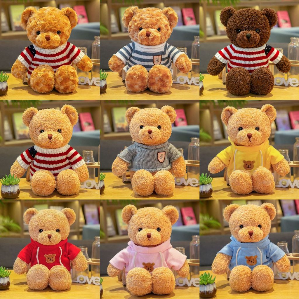 gấu bông gấu bông to Gấu Nhỏ Búp Bê Áo Len Gấu Bông Sang Trọng Gấu Bông Ôm Gấu Hộp Quà Tặng Gấu Nhỏ 
