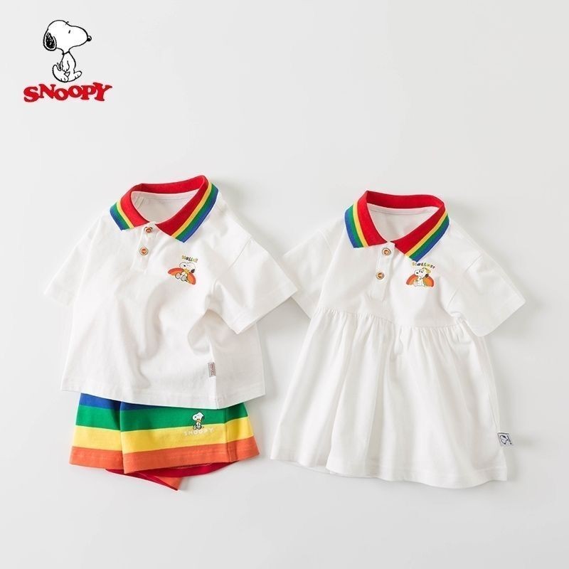 Snoopy Snoopy Trẻ Em Phù Hợp Với Mùa Hè Bé Trai 2025 Phong Cách Mới Anh Em Quần Áo Chị Em Quần Áo Th