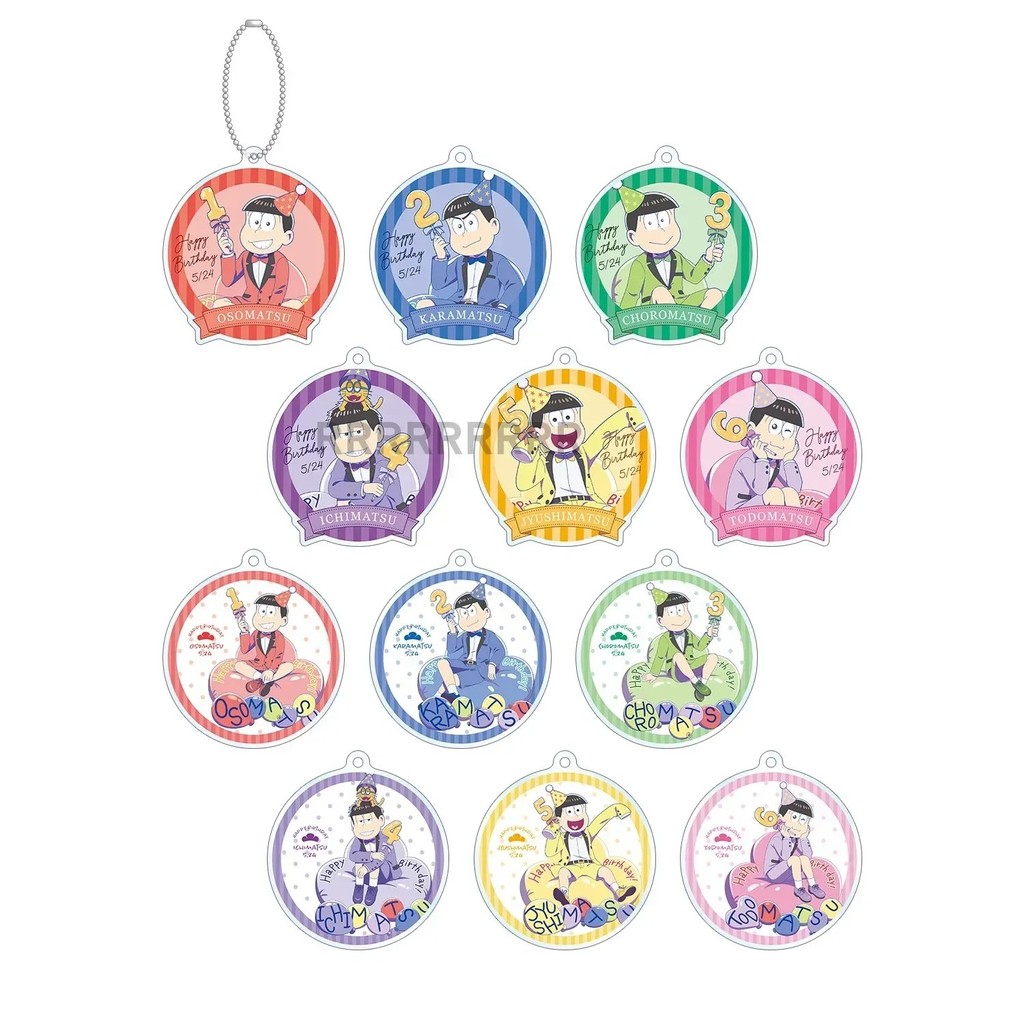 Móc khóa Anime Osomatsu-san Acrylic hình Osomatsu Karamatsu Choromatsu Ichimatsu Jyushimatsu Todomat