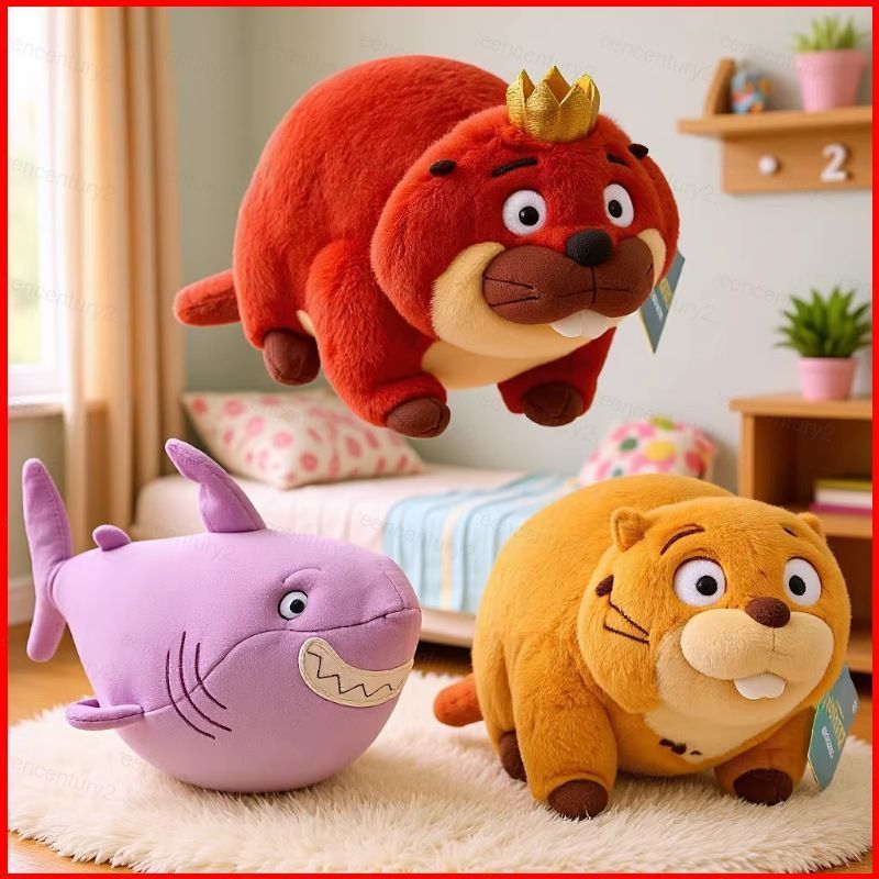 GC Hoppers Mabel King George Shark Plushie Hoạt Hình Dễ Thương Sang Trọng Cotton Đồng Hành Búp Bê