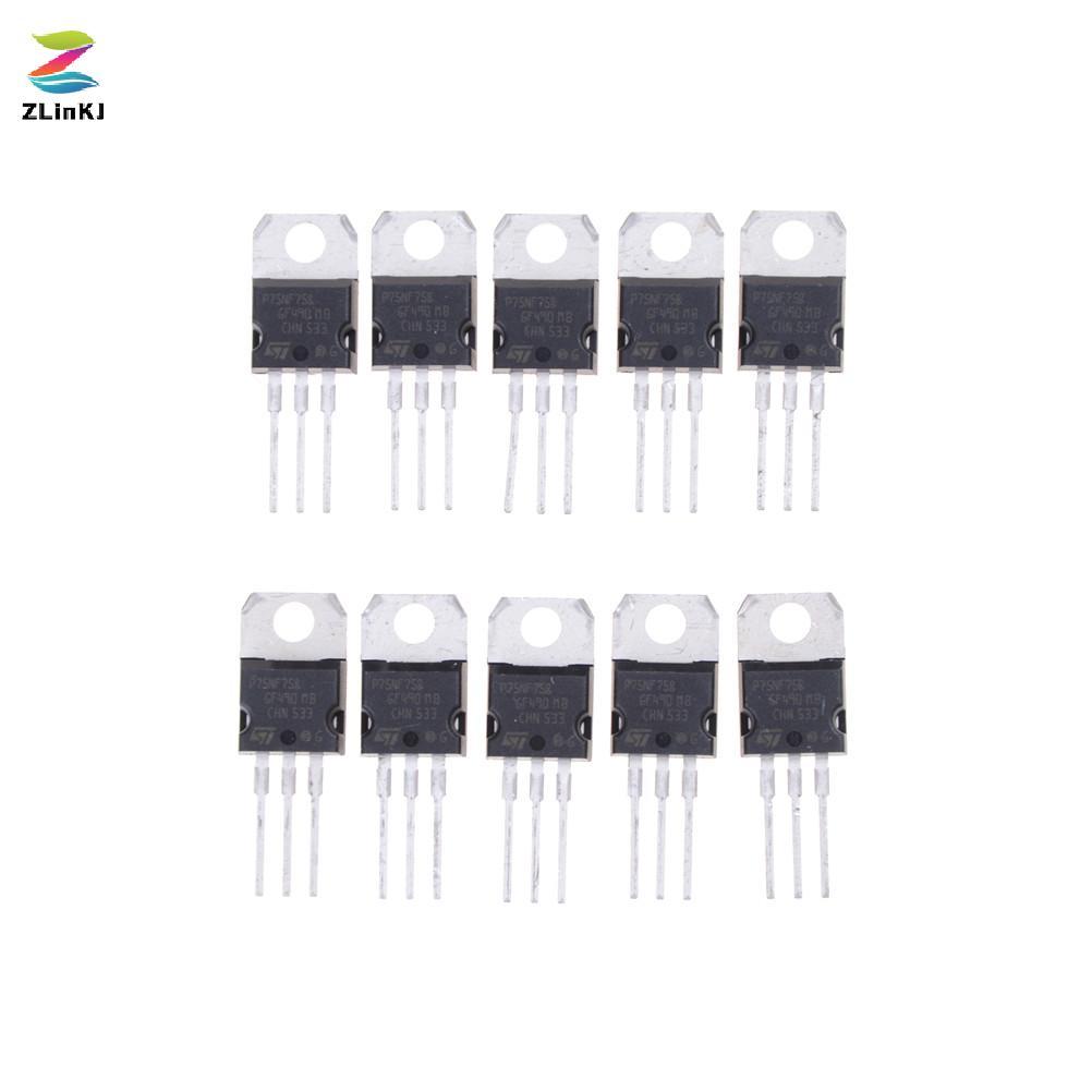 ZLinKJ 10 CÁI P75NF75 P75N75 STP75NF75 TO-220 bóng bán dẫn chính hãng Mới