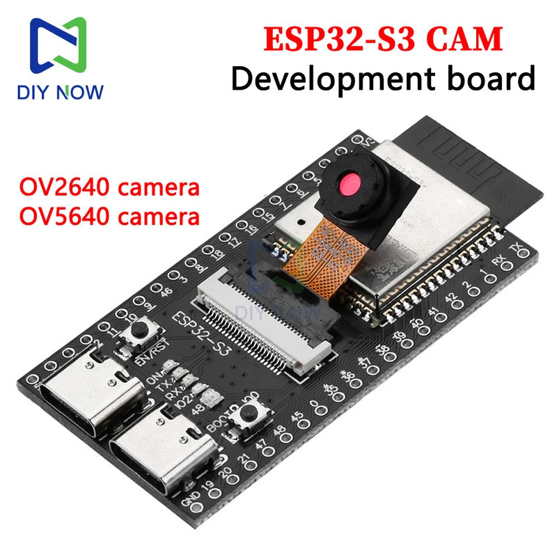 ESP32-S3 CAM bo mạch phát triển WiFi Bluetooth mô-đun trên máy ảnh ESP32-S3 N16R8 kép TYPE-C OV2640 