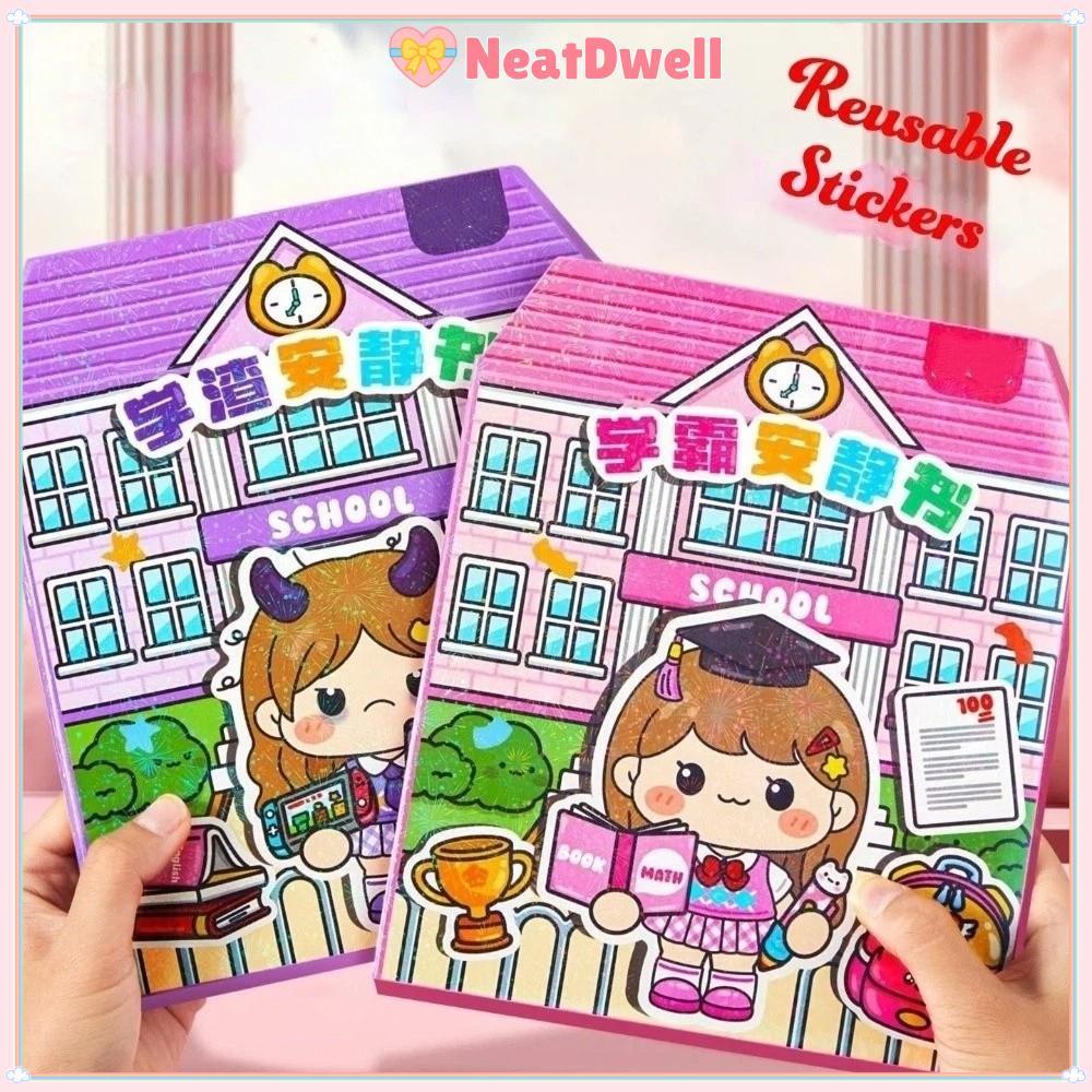 Nhãn dán sách yên tĩnh NETDWELL, Sách dán thủ công PET, Sách dán giáo dục hoạt hình cho trẻ em