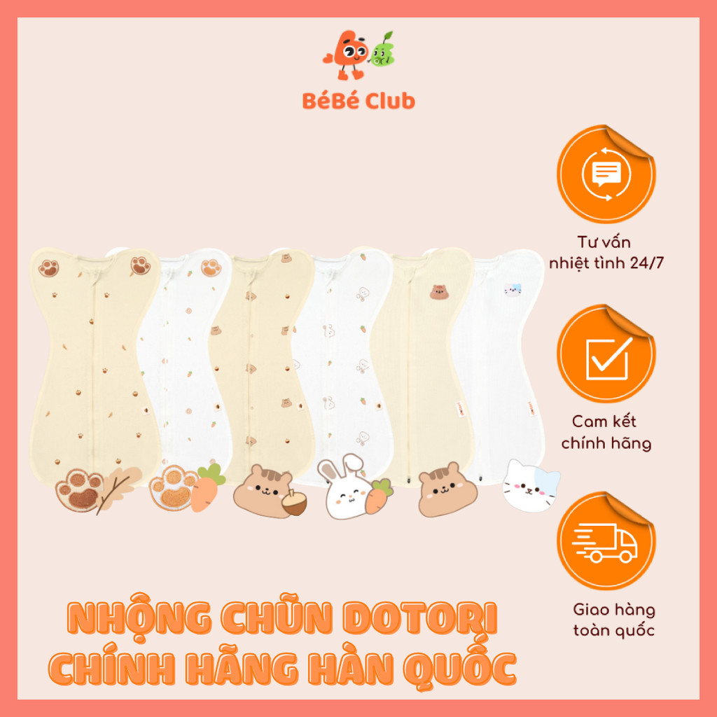 Nhộng chũn Dotori Vải Tre Bamboo và Vải Mesh lưới Chính Hãng Hàn Quốc siêu thoáng