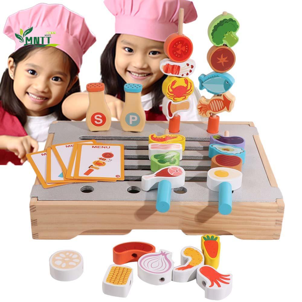 MNTT Giả Vờ Chơi Đồ Chơi Nhà Bếp Mô Phỏng Thực Phẩm BBQ Đồ Chơi Giáo Dục Trẻ Em Trẻ Em