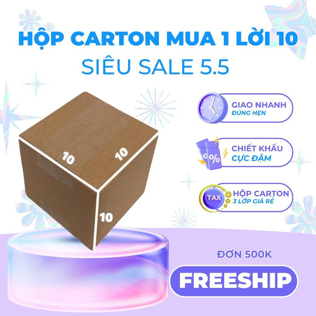 10x10x10 hộp carton gói hàng bộ 50