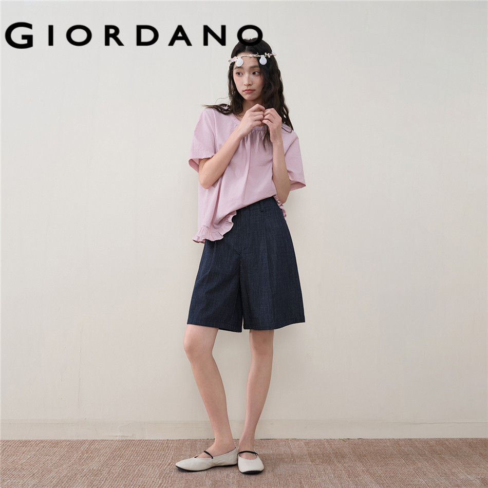 GIORDANO WOMEN Women Pleated Jeans 18406602