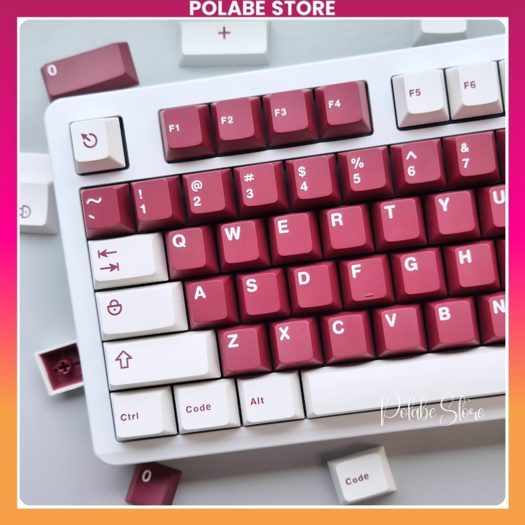 Keycap Cherry Yuru Pyga Red Wine Cherry Profile Keycap đỏ trắng bàn phím cơ Mitoby Factory