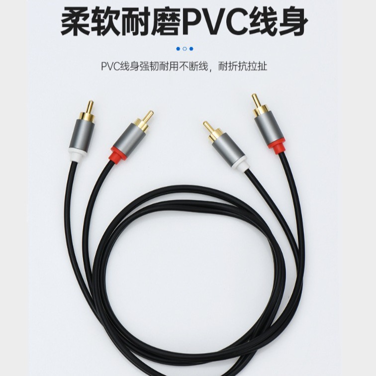 Cáp âm thanh Cáp âm thanh Hai-to-Two av Hộp âm thanh máy tính từ nam sang nữ 2rca đến 2rca Cáp âm th