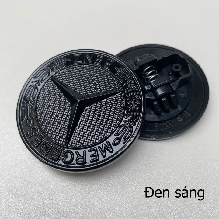 (Logo) Logo Nắp Capo Mercedes 55mm, có lẫy có lò xo chắc chắn. Đủ màu sắc đồng giá. Logo trước Merce