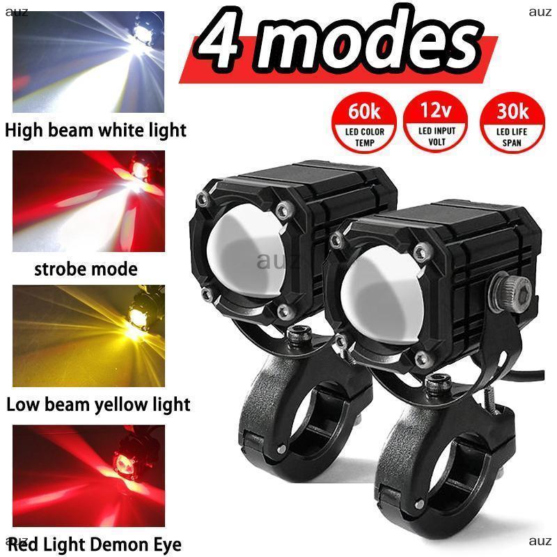 [auz] Mini Driving Light Mocycle Driving Spot Waterproof Light 4 Modes Light With Switch
