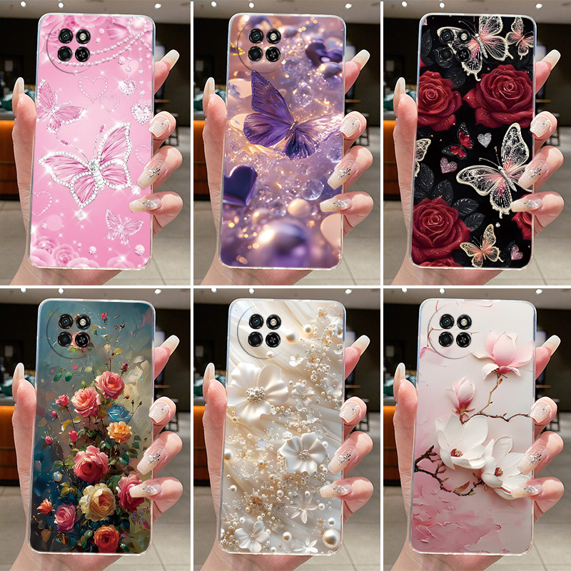 Dành Cho ITEL S23 Ốp Lưng 2023 Trong Suốt Sang Trọng Thời Trang Bướm Hoa Mềm TPU Silicon Thạch Ốp Lư