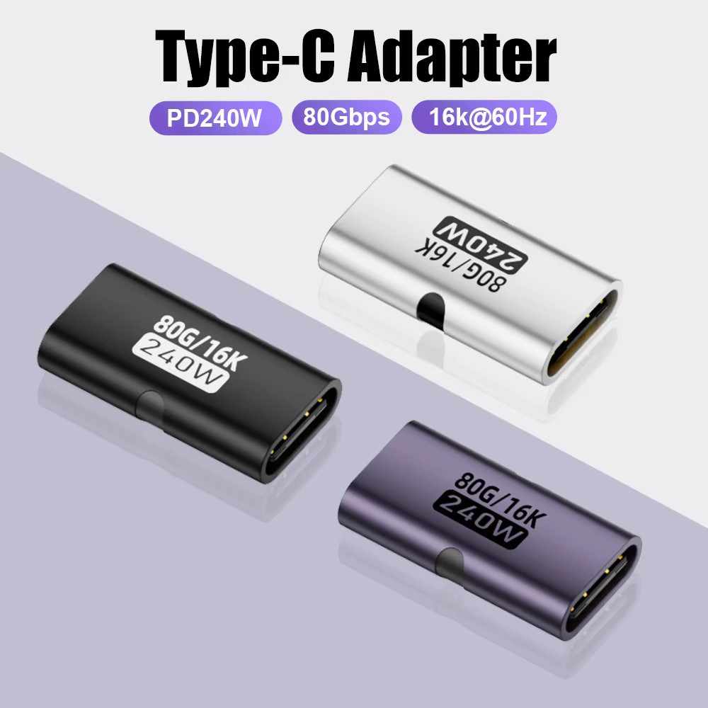 240W USB4.0 USB C Nữ Sang Nữ 80Gbps Mini Type C Sang C Chuyển Đổi Sạc Nhanh Cho Thunderbolt 4 / 3 US
