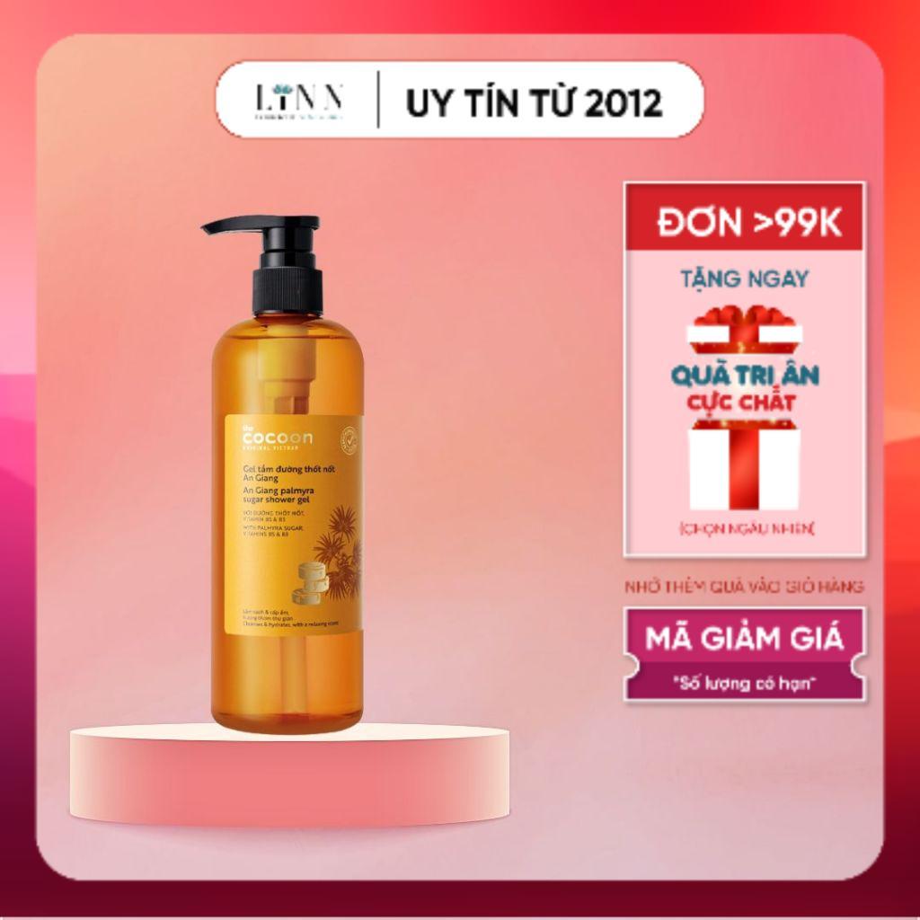 Gel tắm đường thốt nốt An Giang Cocoon 500ml, sữa tắm thuần chay làm trắng da body cocoon Việt Nam
