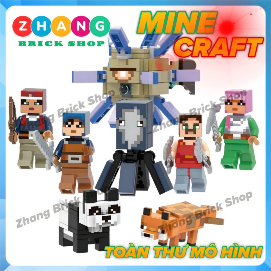 Mô hình nhân vật Minecraft Elder Guardian trong Mine Blocks Xinh X0299 Zhang Brick Shop