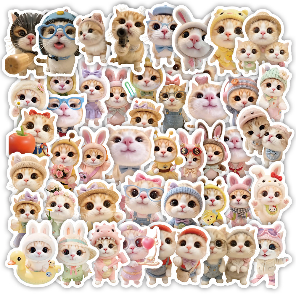Bộ 70 Miếng Dán Mèo Con Nihao - Đề Can Mèo Dễ Thương Cho Tạp Chí, Vỏ Điện Thoại & Trang Trí Laptop