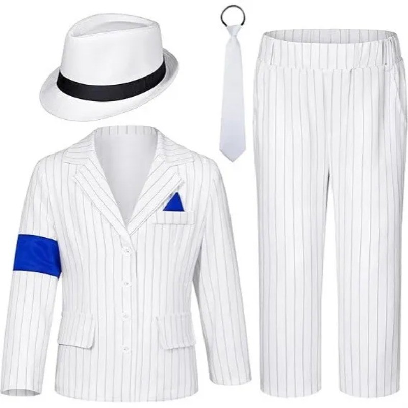 Bộ đồ sọc trắng biểu diễn cho bé trai Michael Jackson Cosplay