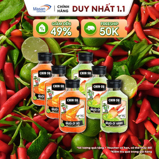  Combo 6 Xốt Muối Ớt Xanh & Đỏ - 1 chai x 200gram   3 muối ớt xanh + 3 muối ớt đỏ  