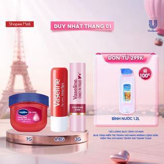  Combo son môi Vaseline Hot gồm: Son dưỡng dạng thỏi 4.8g và Sáp dưỡng hũ 7g và Son màu Emily In Paris 3g  Tuỳ chọn  