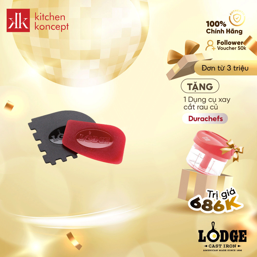 Bộ Vệ Sinh Nồi Chảo Gang Lodge - 2 Món