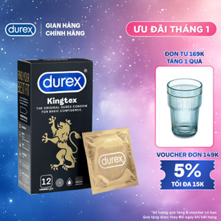  Bao cao su Durex Kingtex ôm sát bôi trơn size 49mm hộp 12 bao 