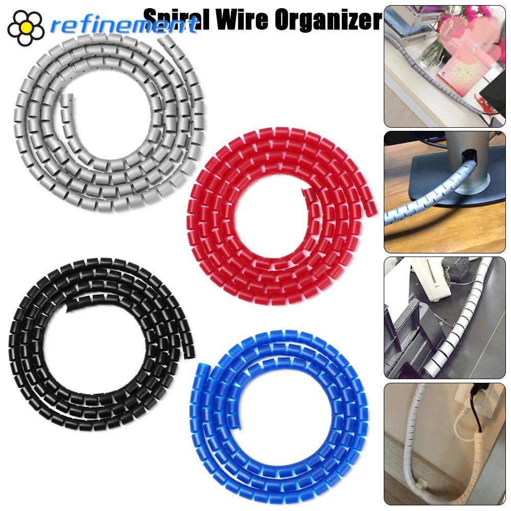 REFINEINEATION Spiral Wire Organizer Cover Tube Wrap Tube Cable Sleeves Line Organizer