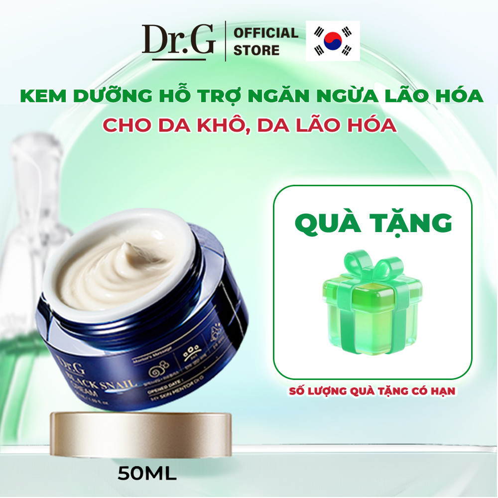Kem Dưỡng Da Săn Chắc Ngừa Lão Hóa Chuyên Sâu Dr.G Black Snail Cream 50ml Chứa Tinh Chất Ốc Sên Đen Và Keo Ong | BigBuy360 - bigbuy360.vn