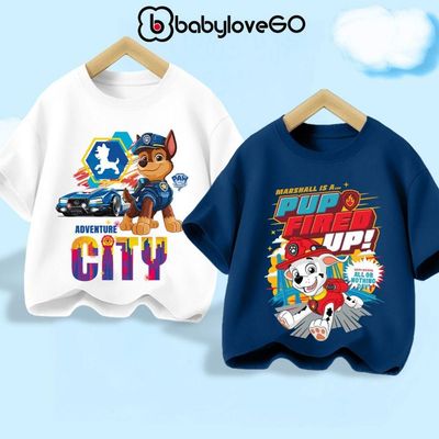 Áo thun bé trai Paw Patrol, áo phông cho bé BabyloveGO in hình độc đáo chất cotton mềm mịn thoáng mát