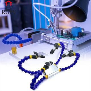 Kẹp bàn hàn RGFV, Thiết kế bạch tuộc Hàn cánh tay linh hoạt giúp tay, Dễ dàng lắp ráp 1-6 cánh tay Đế hợp kim nhôm ổn định Trạm cố định hàn DIY Workshop
